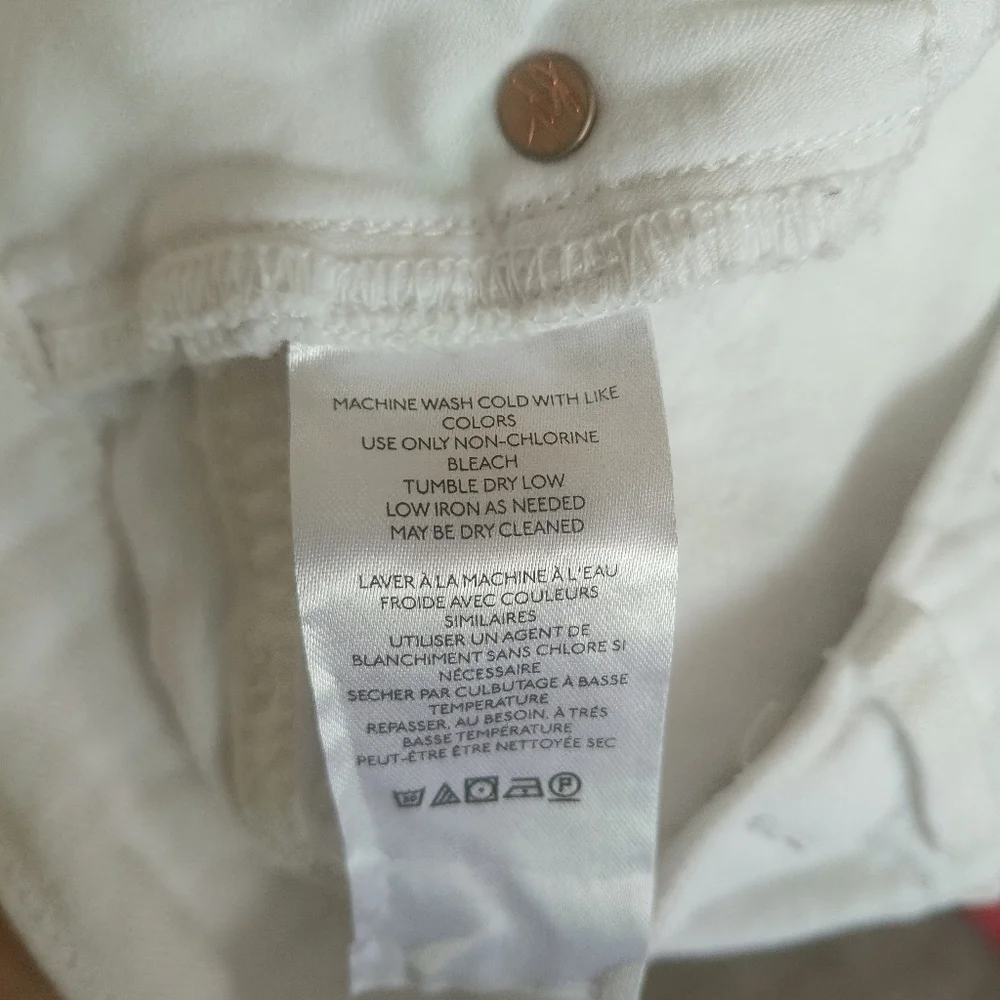 Free‎ People We The Free Maggie Mid-Rise Denim Distressed Shorts-White-Size 26